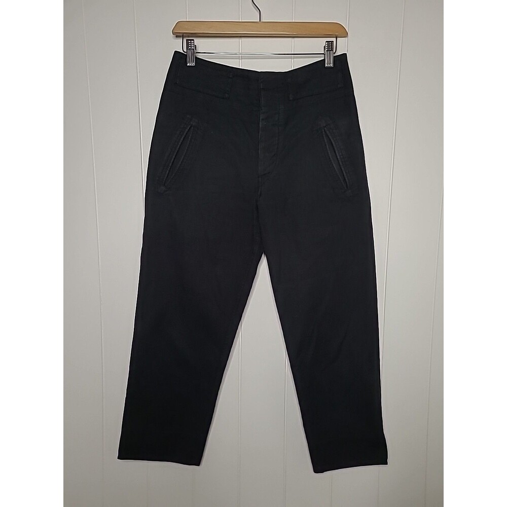 Isabel Marant Etoile Cotton Linen Black High Rise Ankle Pants Sz 36 Minimalist